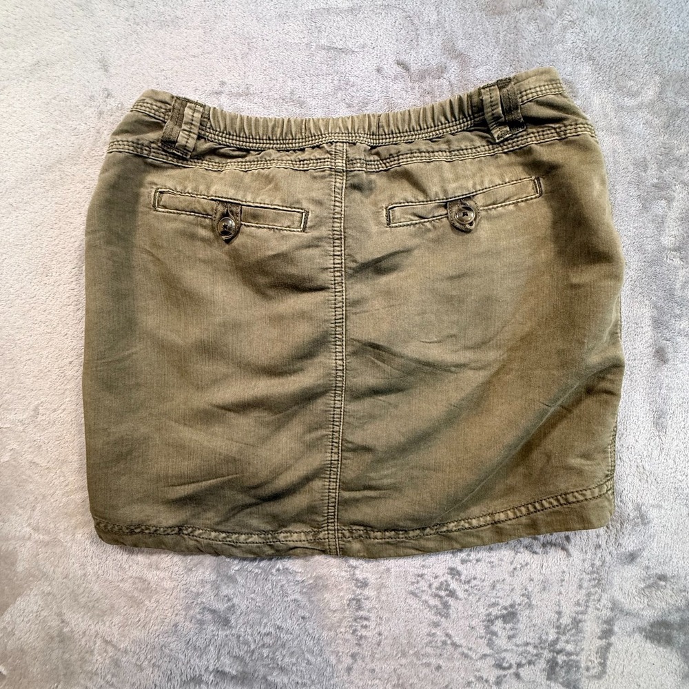 Marrakech Women's Olive Cargo Mini Skirt XS Utility Military Safari Casual - Picture 2 of 7